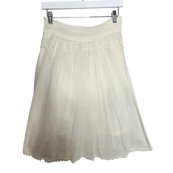 Issue Couture Cream A Line Dress Cottage Core Size Small Cotton Linen Blend - Picture 1 of 9